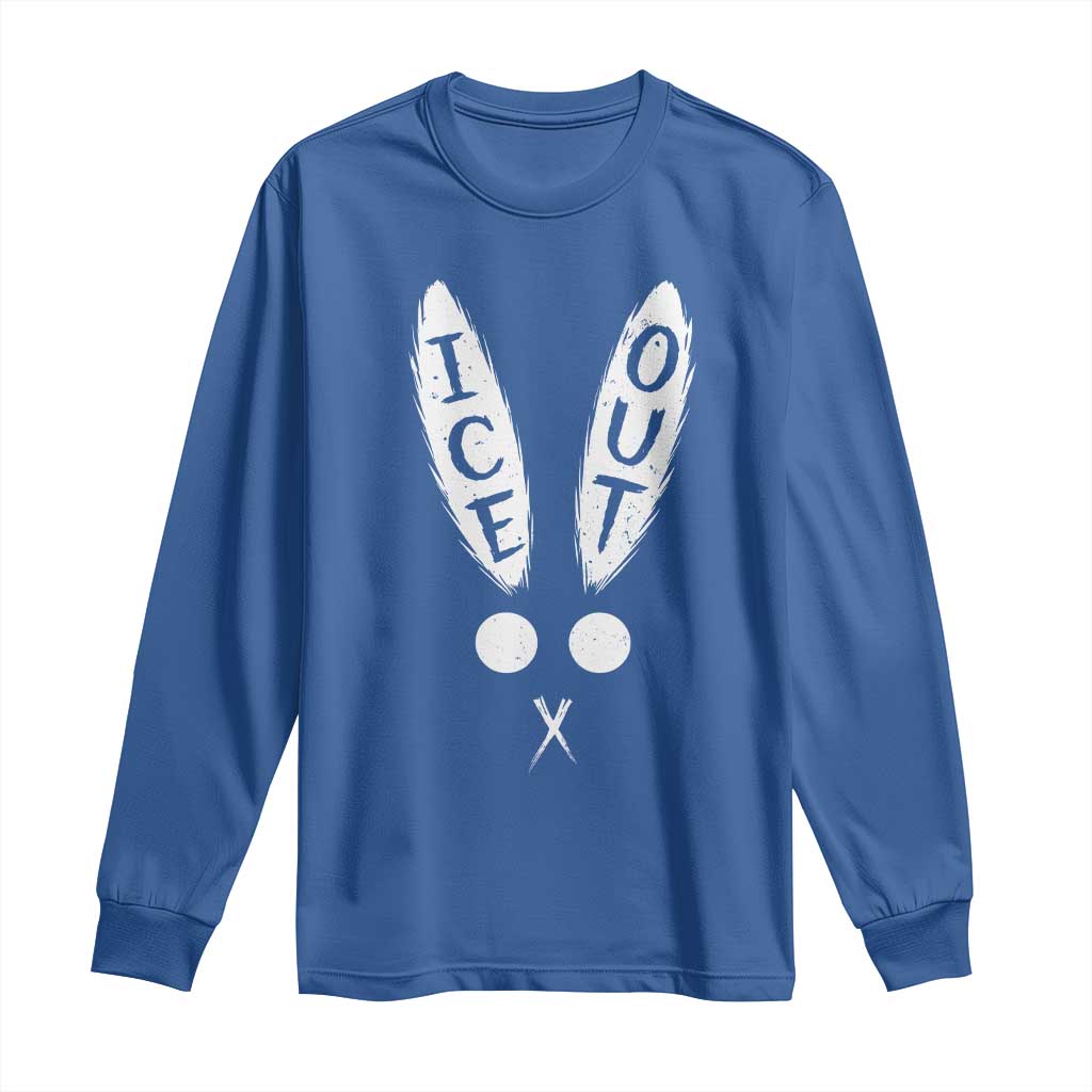Bunny Bad Ice Out Long Sleeve Shirt Rabbit FDT Anti Immigration Enforcement TS10 Royal Blue Print Your Wear