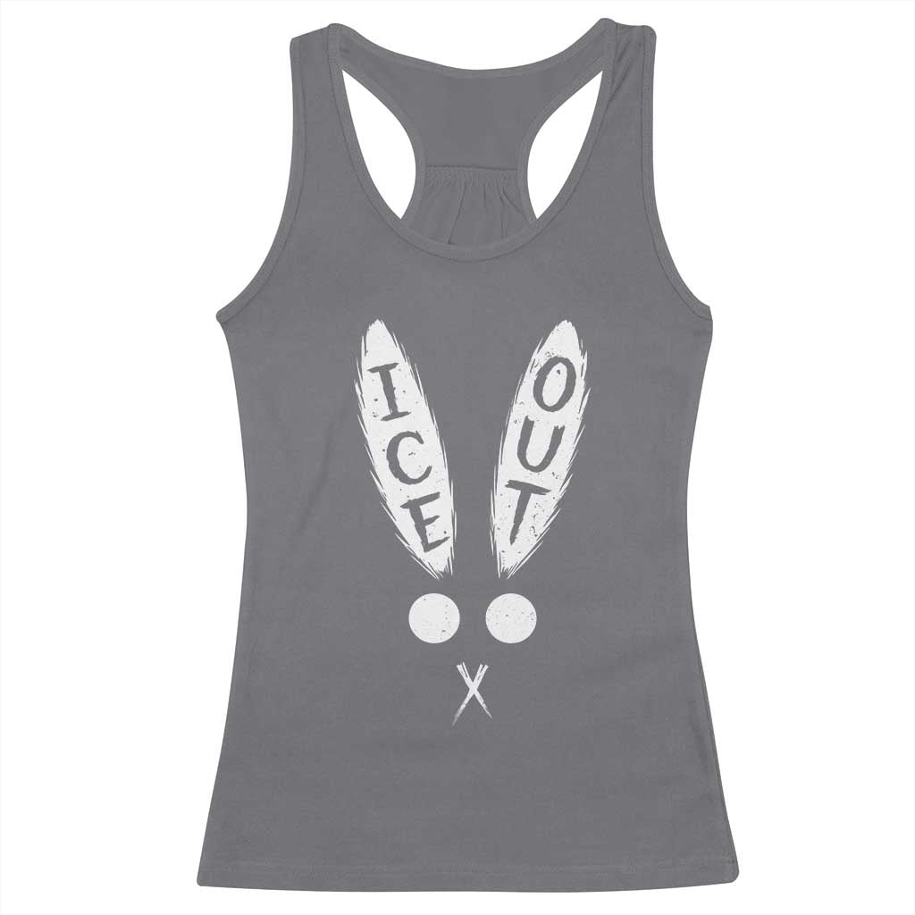 Bunny Bad Ice Out Racerback Tank Top Rabbit FDT Anti Immigration Enforcement TS10 Charcoal Print Your Wear