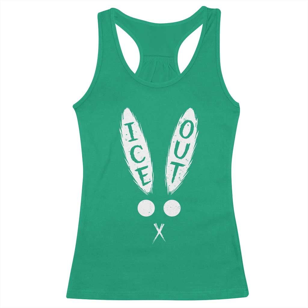 Bunny Bad Ice Out Racerback Tank Top Rabbit FDT Anti Immigration Enforcement TS10 Irish Green Print Your Wear