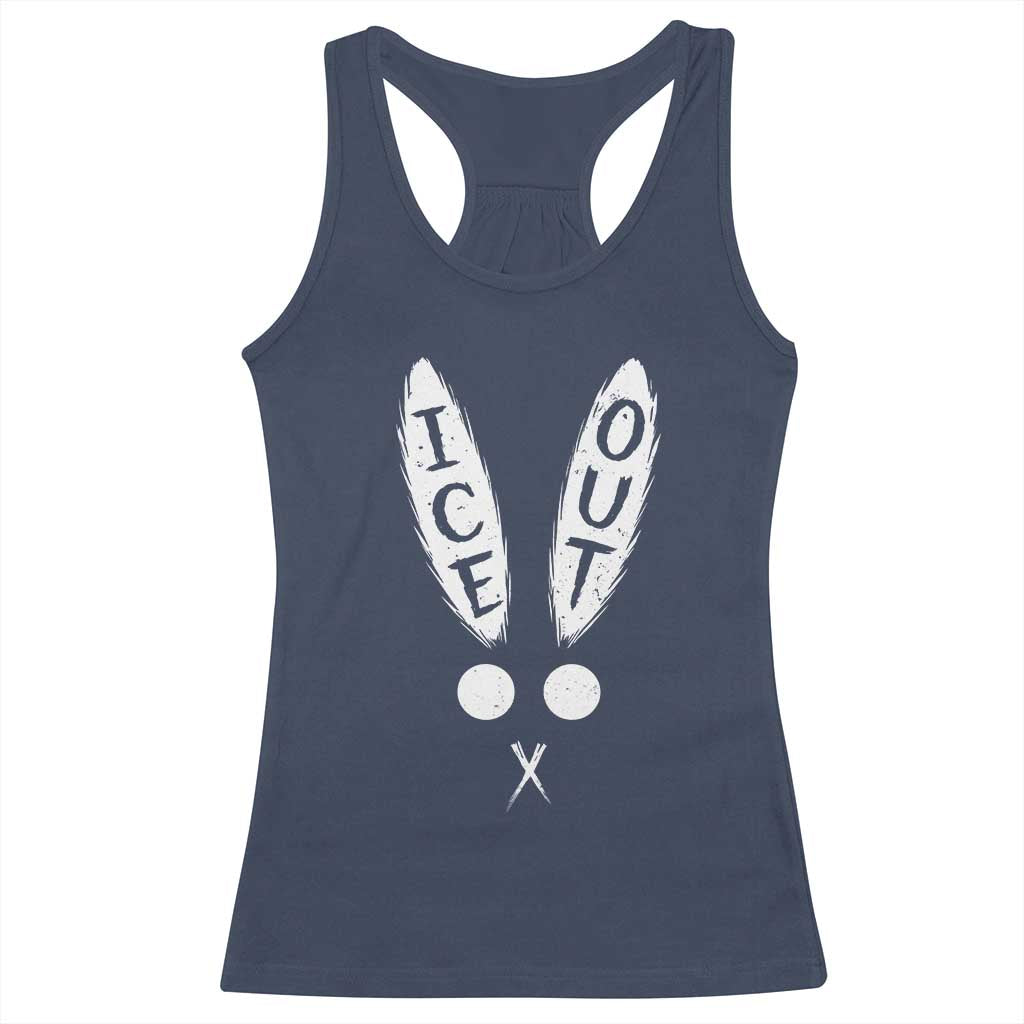 Bunny Bad Ice Out Racerback Tank Top Rabbit FDT Anti Immigration Enforcement TS10 Navy Print Your Wear