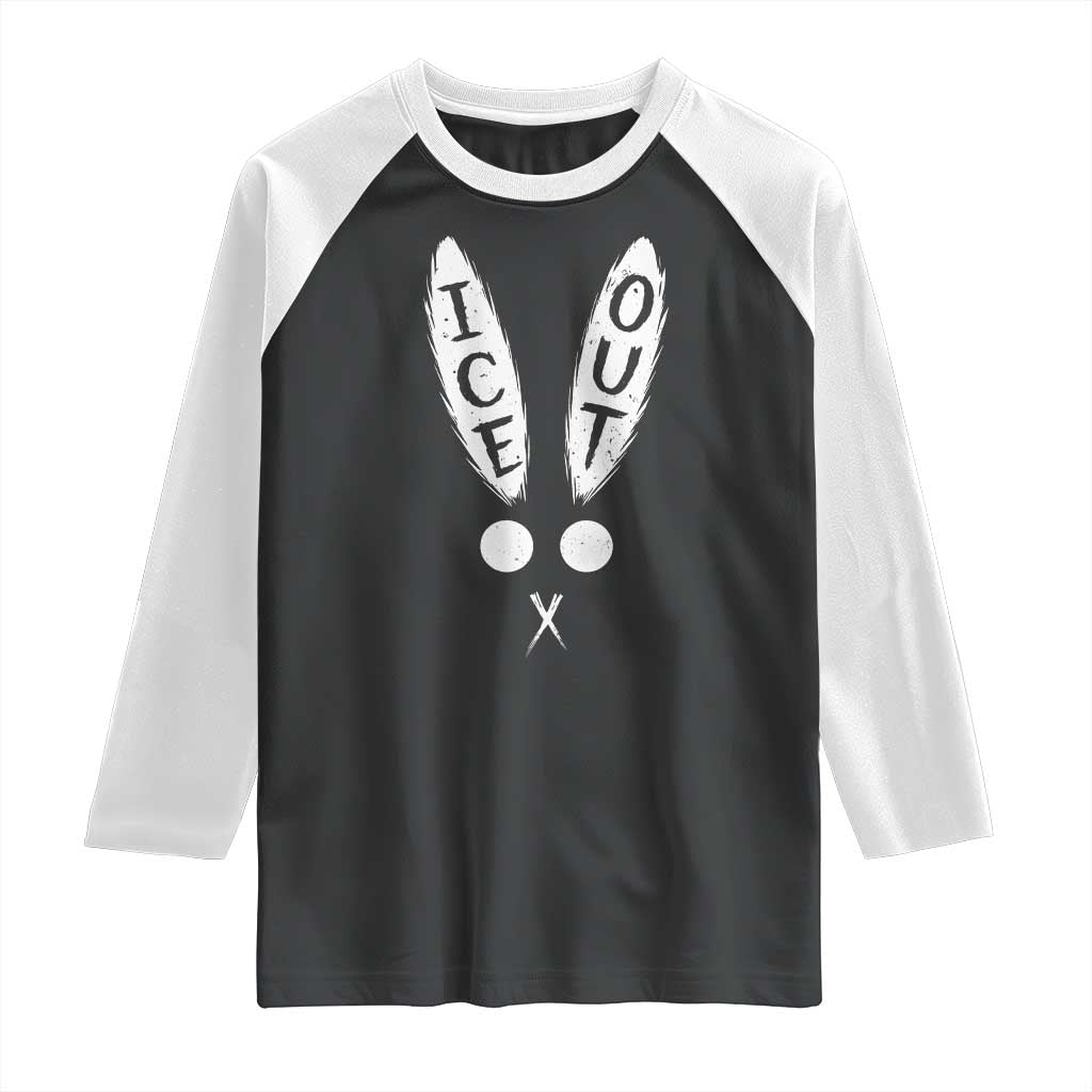 Bunny Bad Ice Out Raglan Shirt Rabbit FDT Anti Immigration Enforcement TS10 Black White Print Your Wear