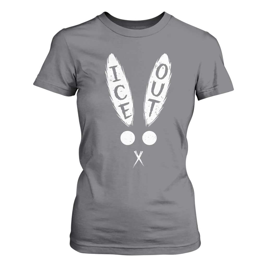 Bunny Bad Ice Out T Shirt For Women Rabbit FDT Anti Immigration Enforcement TS10 Charcoal Print Your Wear