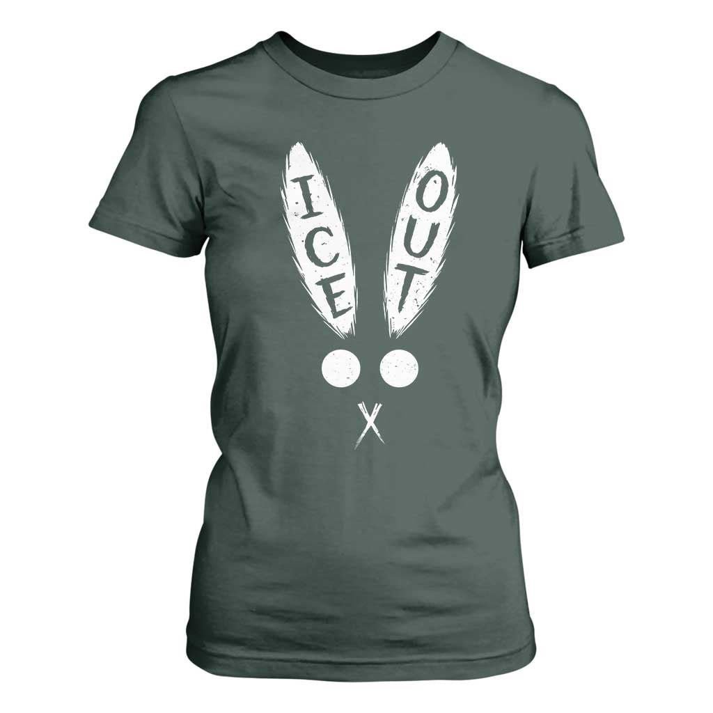Bunny Bad Ice Out T Shirt For Women Rabbit FDT Anti Immigration Enforcement TS10 Dark Forest Green Print Your Wear