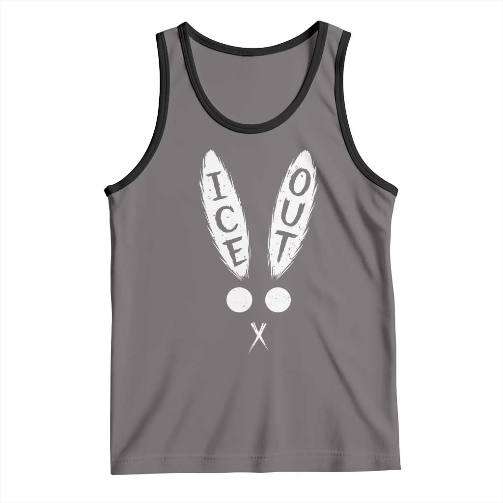 Bunny Bad Ice Out Tank Top Rabbit FDT Anti Immigration Enforcement TS10 Deep Heather Black Print Your Wear