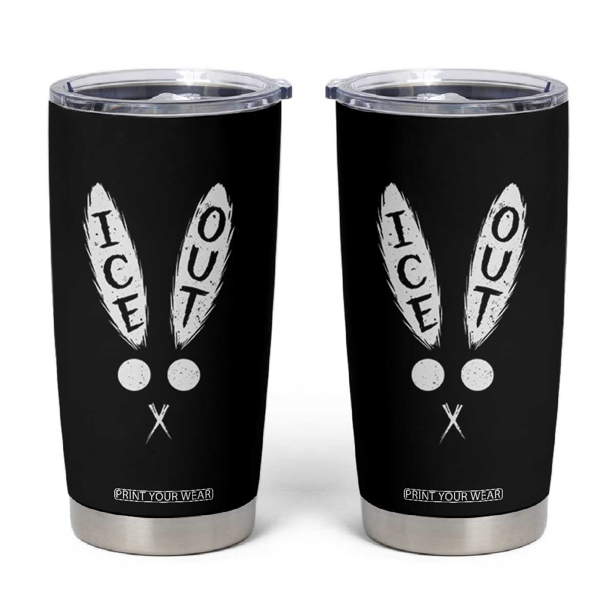 Bunny Bad Ice Out Tumbler Cup Rabbit FDT Anti Immigration Enforcement TS10 Black Print Your Wear