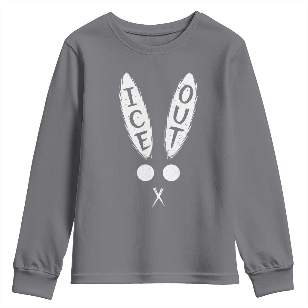 Bunny Bad Ice Out Youth Sweatshirt Rabbit FDT Anti Immigration Enforcement TS10 Charcoal Print Your Wear