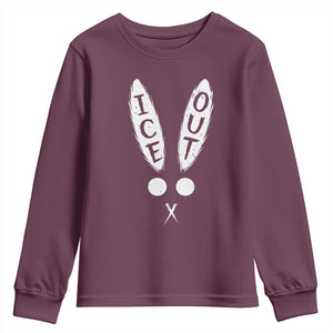 Bunny Bad Ice Out Youth Sweatshirt Rabbit FDT Anti Immigration Enforcement TS10 Maroon Print Your Wear