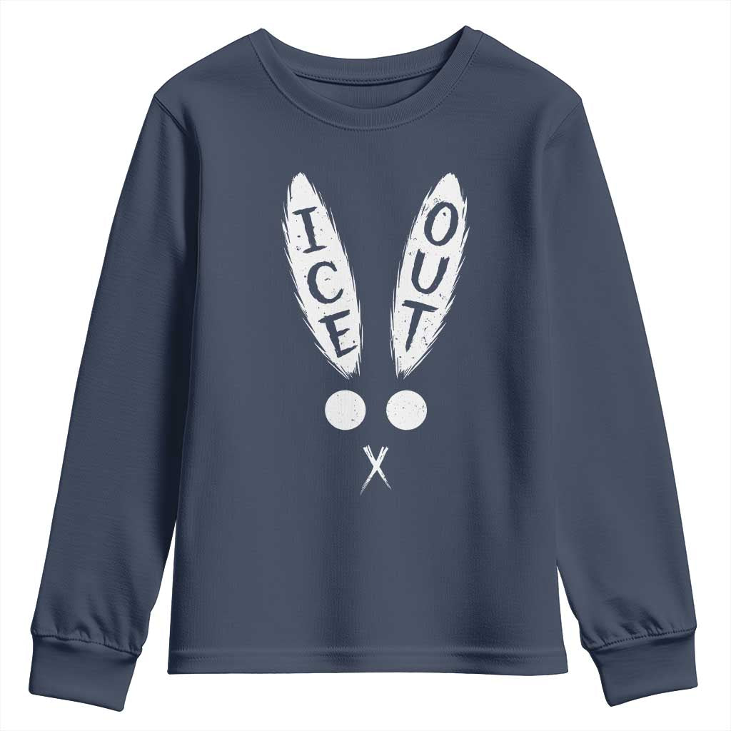 Bunny Bad Ice Out Youth Sweatshirt Rabbit FDT Anti Immigration Enforcement TS10 Navy Print Your Wear