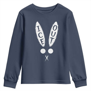 Bunny Bad Ice Out Youth Sweatshirt Rabbit FDT Anti Immigration Enforcement TS10 Navy Print Your Wear