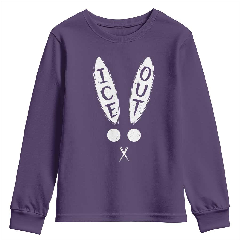 Bunny Bad Ice Out Youth Sweatshirt Rabbit FDT Anti Immigration Enforcement TS10 Purple Print Your Wear