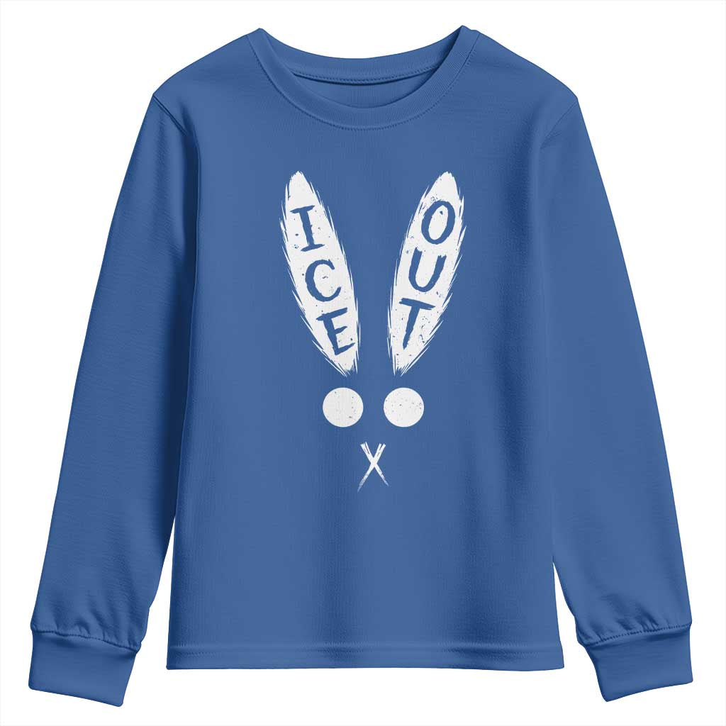 Bunny Bad Ice Out Youth Sweatshirt Rabbit FDT Anti Immigration Enforcement TS10 Royal Blue Print Your Wear