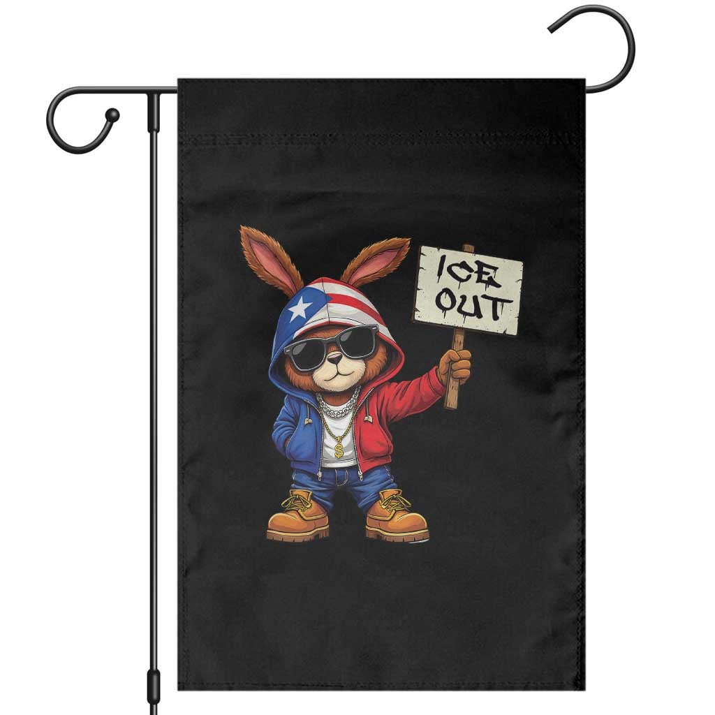 Bunny Ice Out Garden Flag Protest Equality Puerto Rican Flag Hoodie TS10 Black Print Your Wear