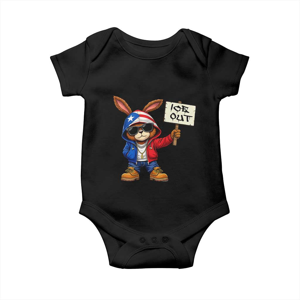Bunny Ice Out Baby Onesie Protest Equality Puerto Rican Flag Hoodie TS10 Black Print Your Wear