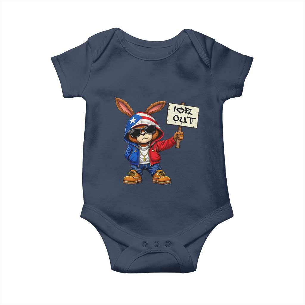 Bunny Ice Out Baby Onesie Protest Equality Puerto Rican Flag Hoodie TS10 Navy Print Your Wear