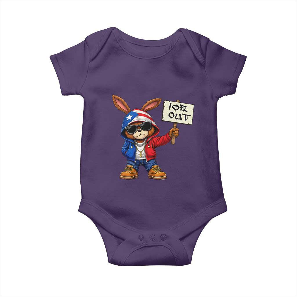 Bunny Ice Out Baby Onesie Protest Equality Puerto Rican Flag Hoodie TS10 Purple Print Your Wear