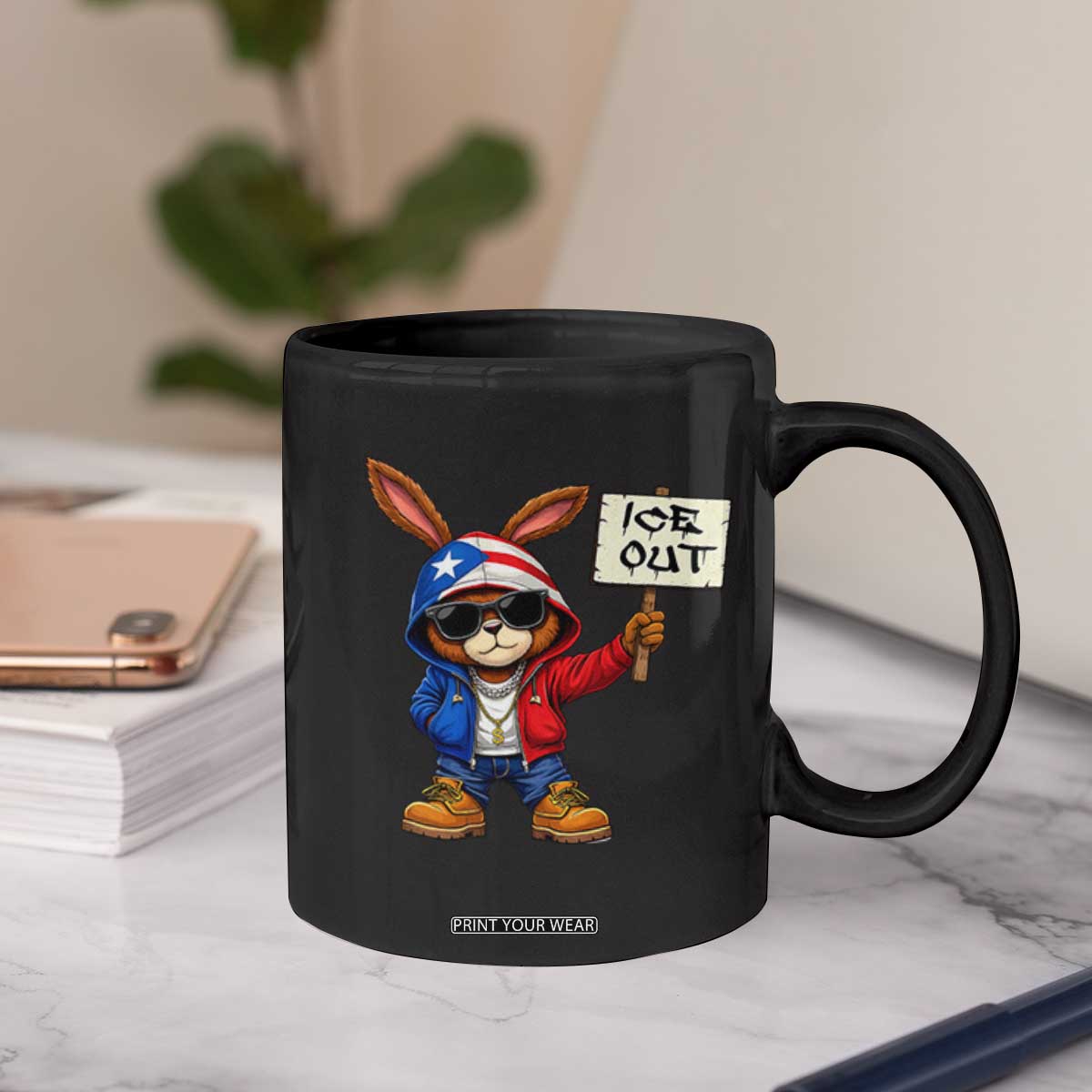 Bunny Ice Out Coffee Mug Protest Equality Puerto Rican Flag Hoodie TS10 Print Your Wear