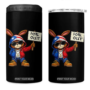 Bunny Ice Out 4 in 1 Can Cooler Tumbler Protest Equality Puerto Rican Flag Hoodie TS10 One Size: 16 oz Black Print Your Wear