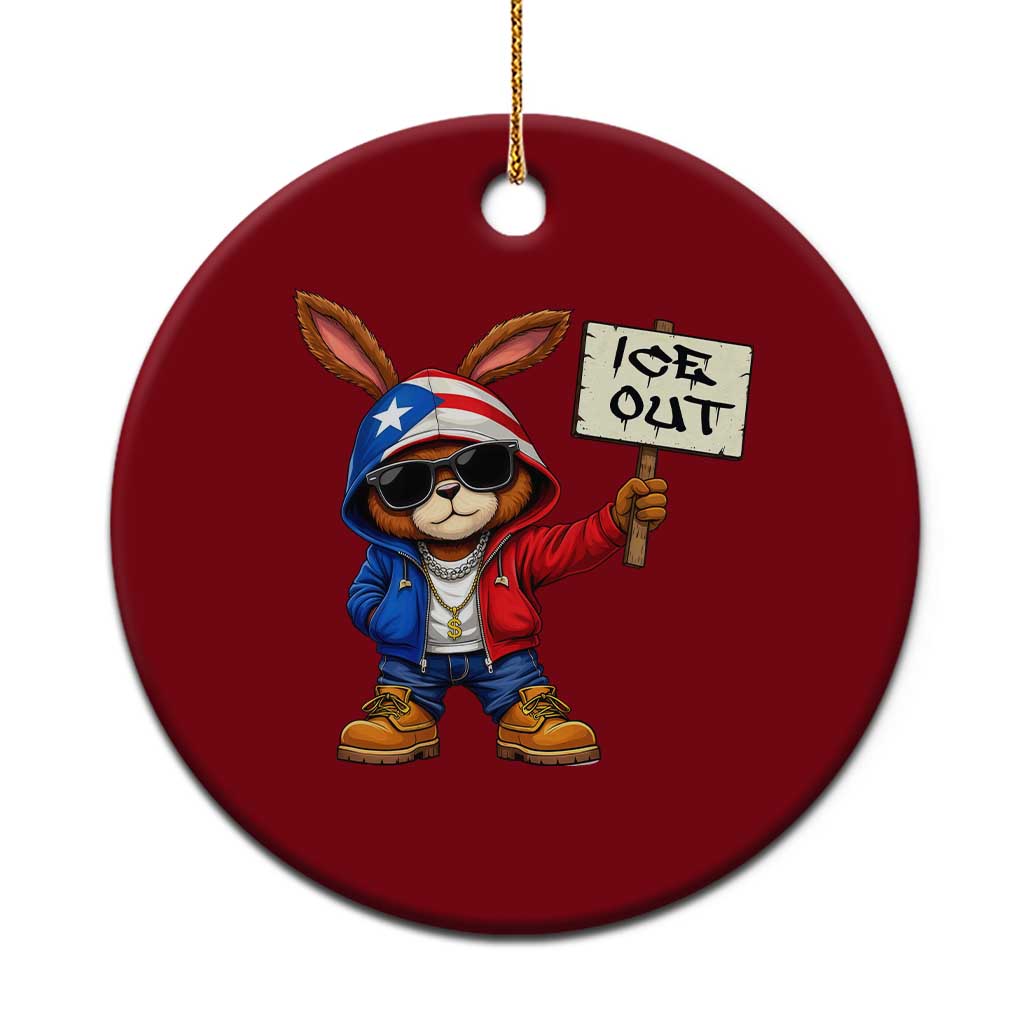 Bunny Ice Out Ceramic Ornament Protest Equality Puerto Rican Flag Hoodie TS10 1pc Red Print Your Wear