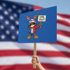 Bunny Ice Out Protest Sign Protest Equality Puerto Rican Flag Hoodie TS10 Horizontal 18" × 24" Blue Print Your Wear
