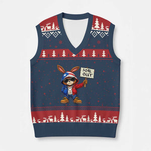 Bunny Ice Out V-Neck Knit Sweater Vest Protest Equality Puerto Rican Flag Hoodie TS10 Navy Red Print Your Wear