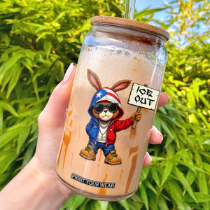 Bunny Ice Out Glass Can Protest Equality Puerto Rican Flag Hoodie TS10 Black Print Your Wear