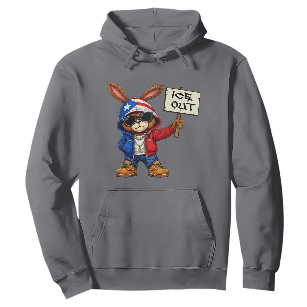 Bunny Ice Out Hoodie Protest Equality Puerto Rican Flag Hoodie TS10 Charcoal Print Your Wear