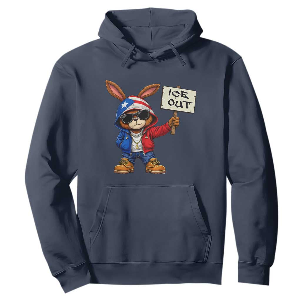 Bunny Ice Out Hoodie Protest Equality Puerto Rican Flag Hoodie TS10 Navy Print Your Wear