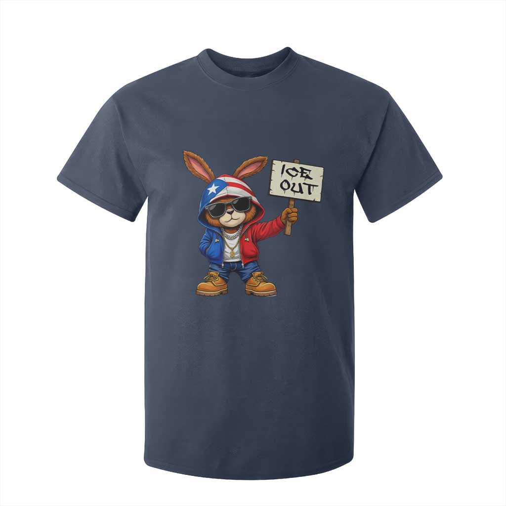 Bunny Ice Out T Shirt For Kid Protest Equality Puerto Rican Flag Hoodie TS10 Navy Print Your Wear