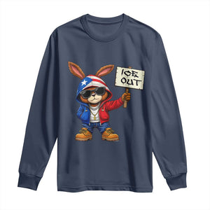 Bunny Ice Out Long Sleeve Shirt Protest Equality Puerto Rican Flag Hoodie TS10 Navy Print Your Wear