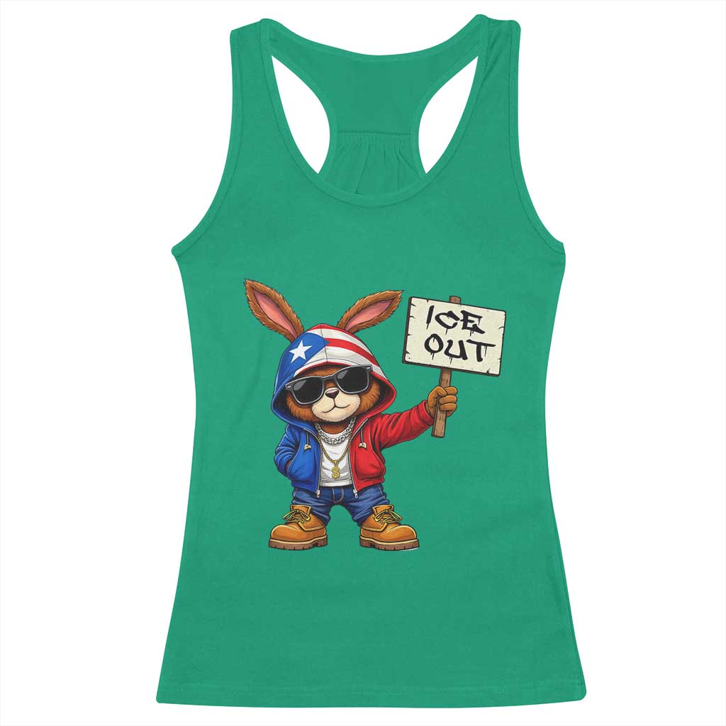 Bunny Ice Out Racerback Tank Top Protest Equality Puerto Rican Flag Hoodie TS10 Irish Green Print Your Wear