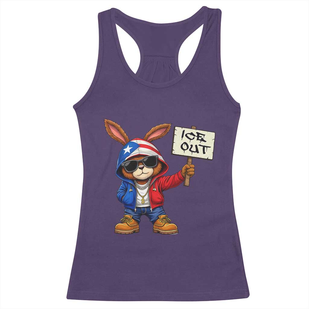 Bunny Ice Out Racerback Tank Top Protest Equality Puerto Rican Flag Hoodie TS10 Purple Print Your Wear