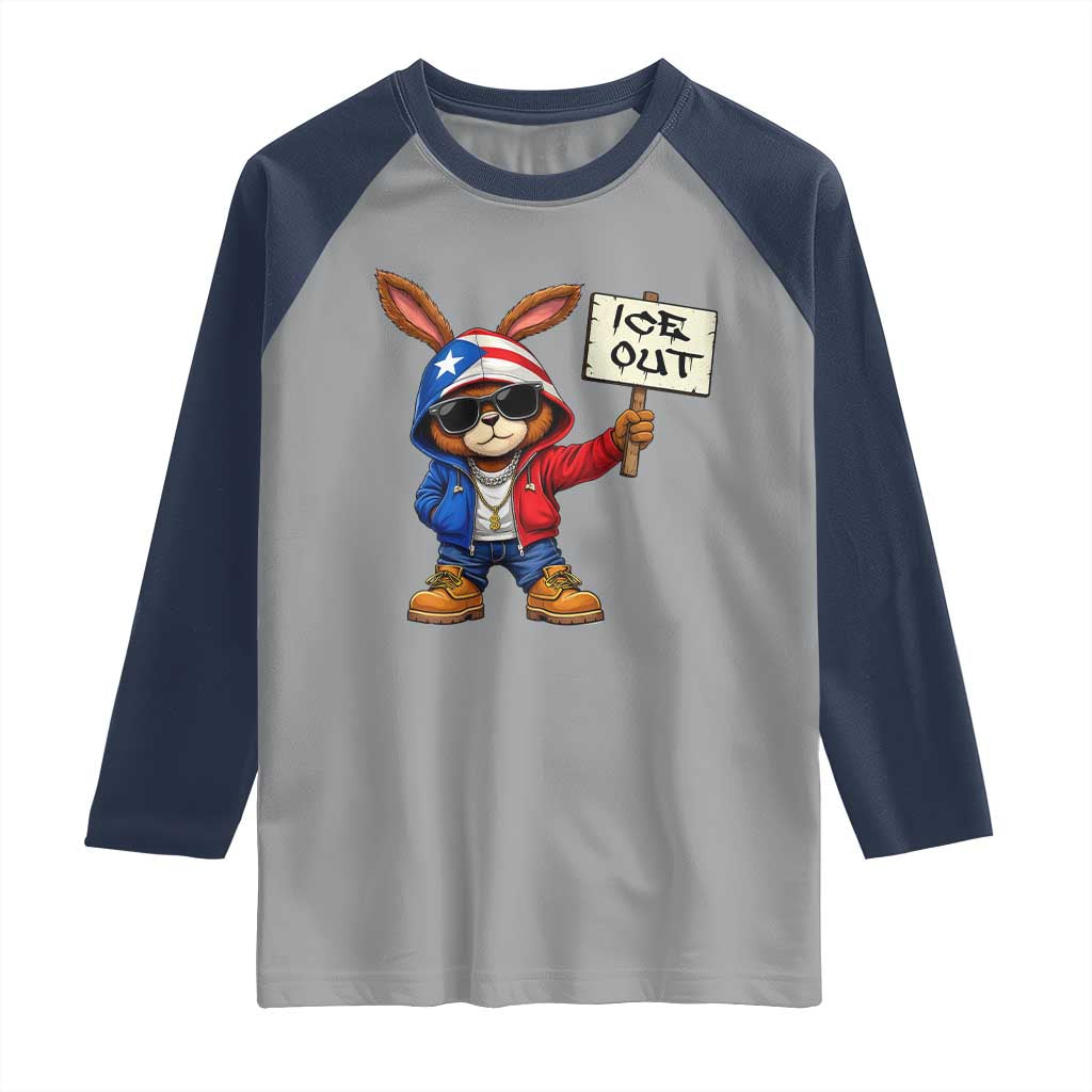 Bunny Ice Out Raglan Shirt Protest Equality Puerto Rican Flag Hoodie TS10 Sport Gray Navy Print Your Wear