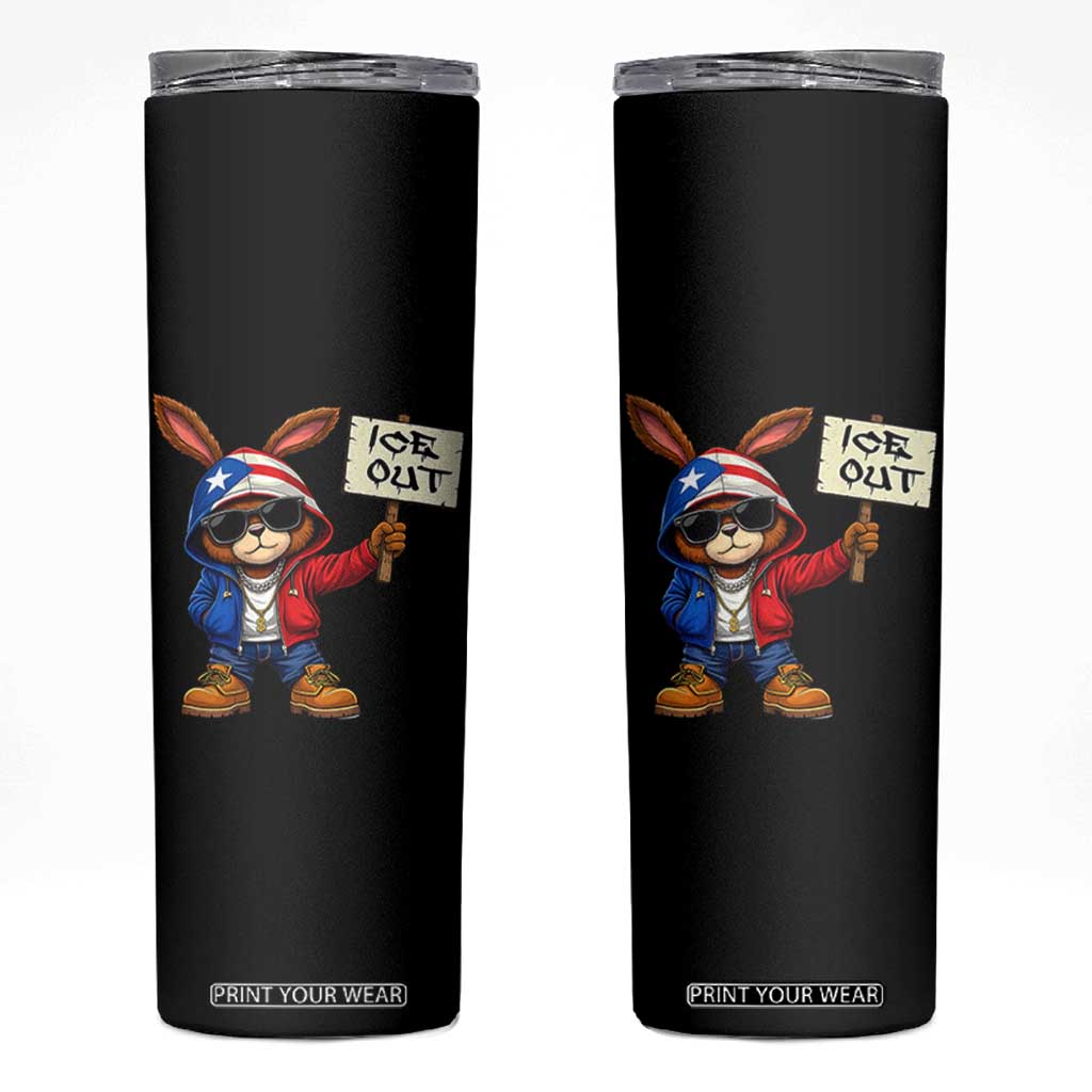 Bunny Ice Out Skinny Tumbler Protest Equality Puerto Rican Flag Hoodie TS10 Black Print Your Wear