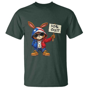 Bunny Ice Out T Shirt Protest Equality Puerto Rican Flag Hoodie TS10 Dark Forest Green Print Your Wear