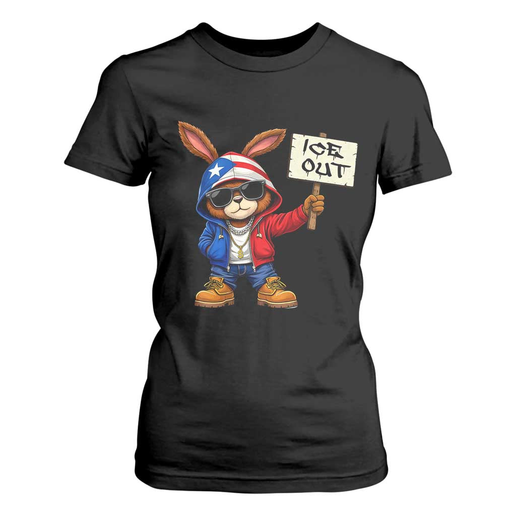 Bunny Ice Out T Shirt For Women Protest Equality Puerto Rican Flag Hoodie TS10 Black Print Your Wear