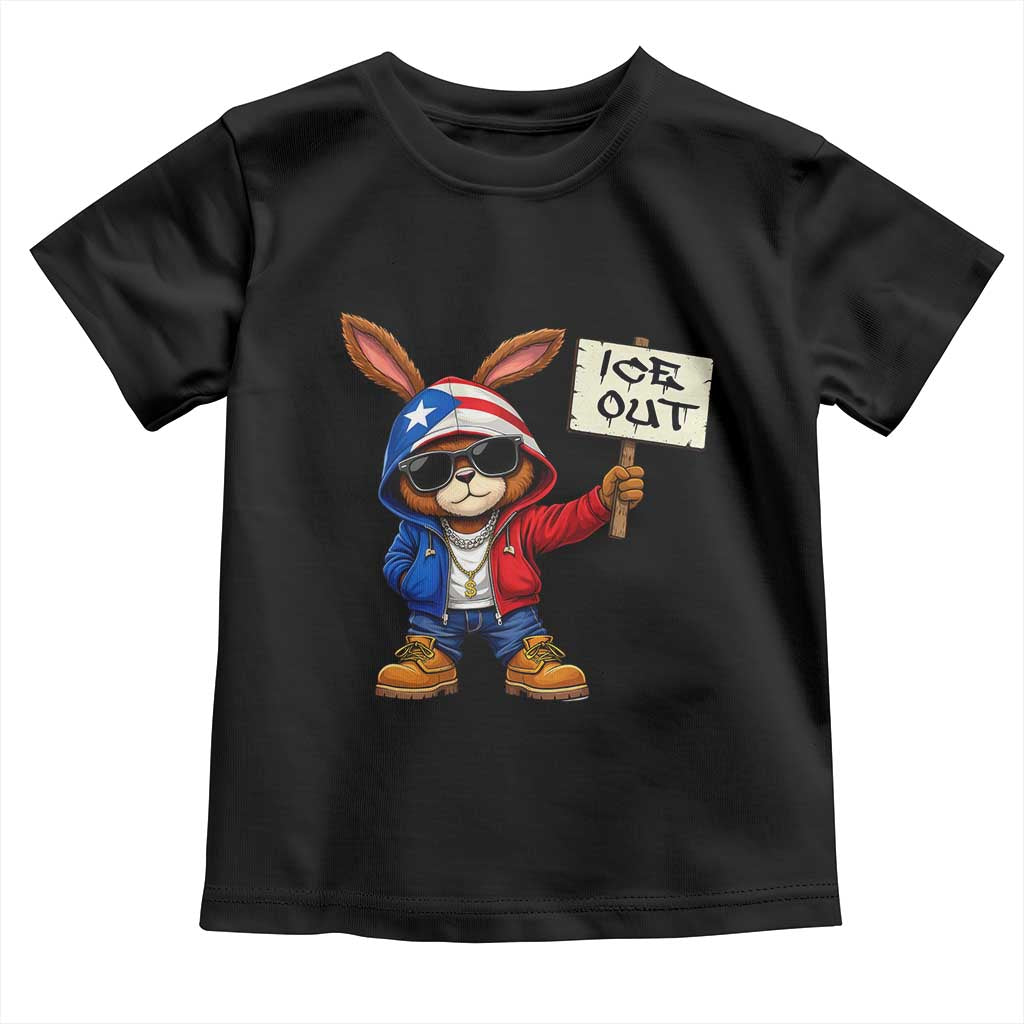 Bunny Ice Out Toddler T Shirt Protest Equality Puerto Rican Flag Hoodie TS10 Black Print Your Wear