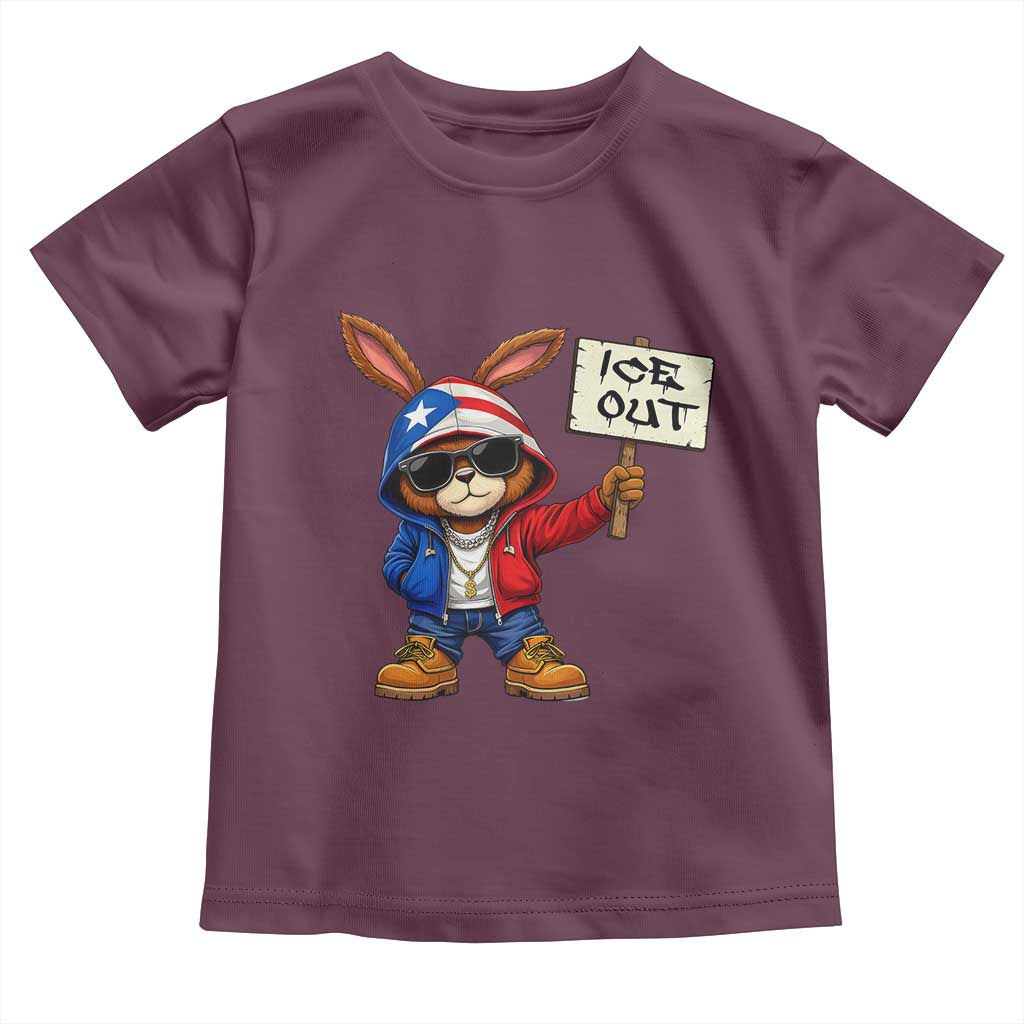 Bunny Ice Out Toddler T Shirt Protest Equality Puerto Rican Flag Hoodie TS10 Maroon Print Your Wear
