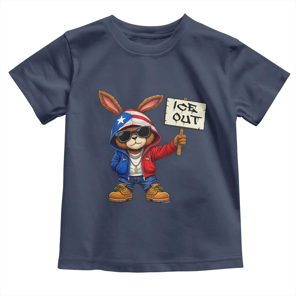 Bunny Ice Out Toddler T Shirt Protest Equality Puerto Rican Flag Hoodie TS10 Navy Print Your Wear