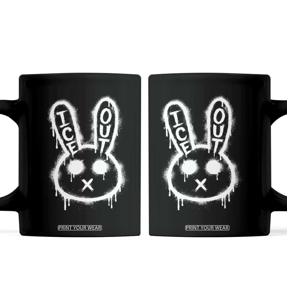 Cool Bunny Ice Out Coffee Mug Graffiti Style Rabbit FDT Anti Immigration Enforcement TS10 Black Print Your Wear