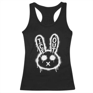 Cool Bunny Ice Out Racerback Tank Top Graffiti Style Rabbit FDT Anti Immigration Enforcement TS10 Black Print Your Wear