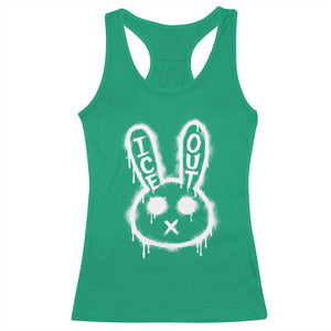 Cool Bunny Ice Out Racerback Tank Top Graffiti Style Rabbit FDT Anti Immigration Enforcement TS10 Irish Green Print Your Wear