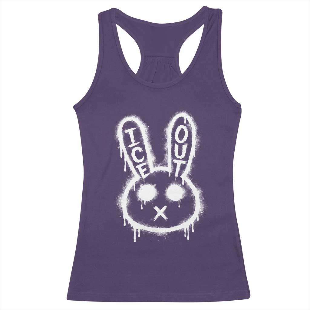 Cool Bunny Ice Out Racerback Tank Top Graffiti Style Rabbit FDT Anti Immigration Enforcement TS10 Purple Print Your Wear