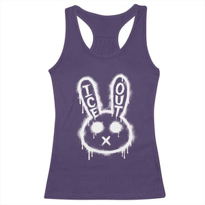 Cool Bunny Ice Out Racerback Tank Top Graffiti Style Rabbit FDT Anti Immigration Enforcement TS10 Purple Print Your Wear