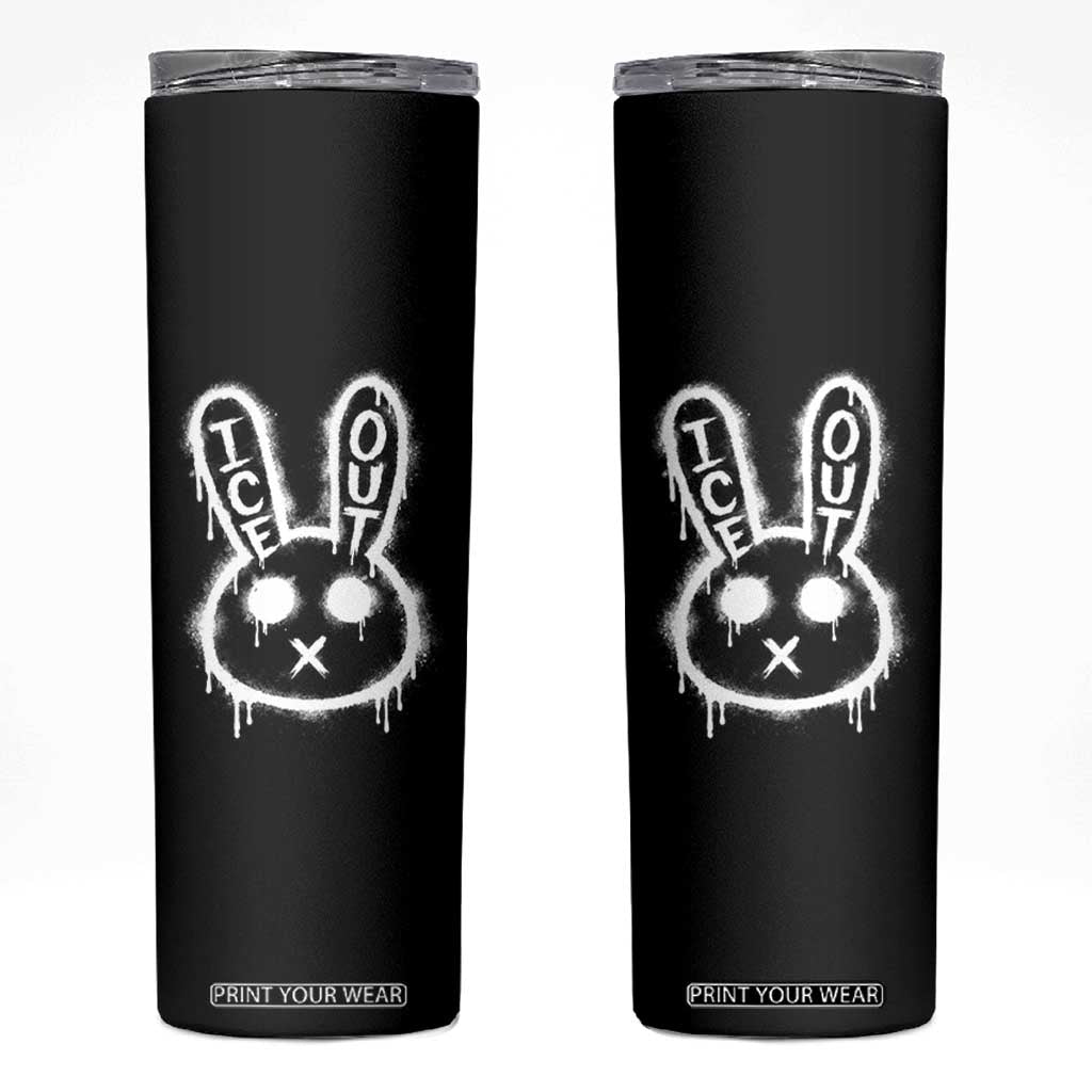 Cool Bunny Ice Out Skinny Tumbler Graffiti Style Rabbit FDT Anti Immigration Enforcement TS10 Black Print Your Wear