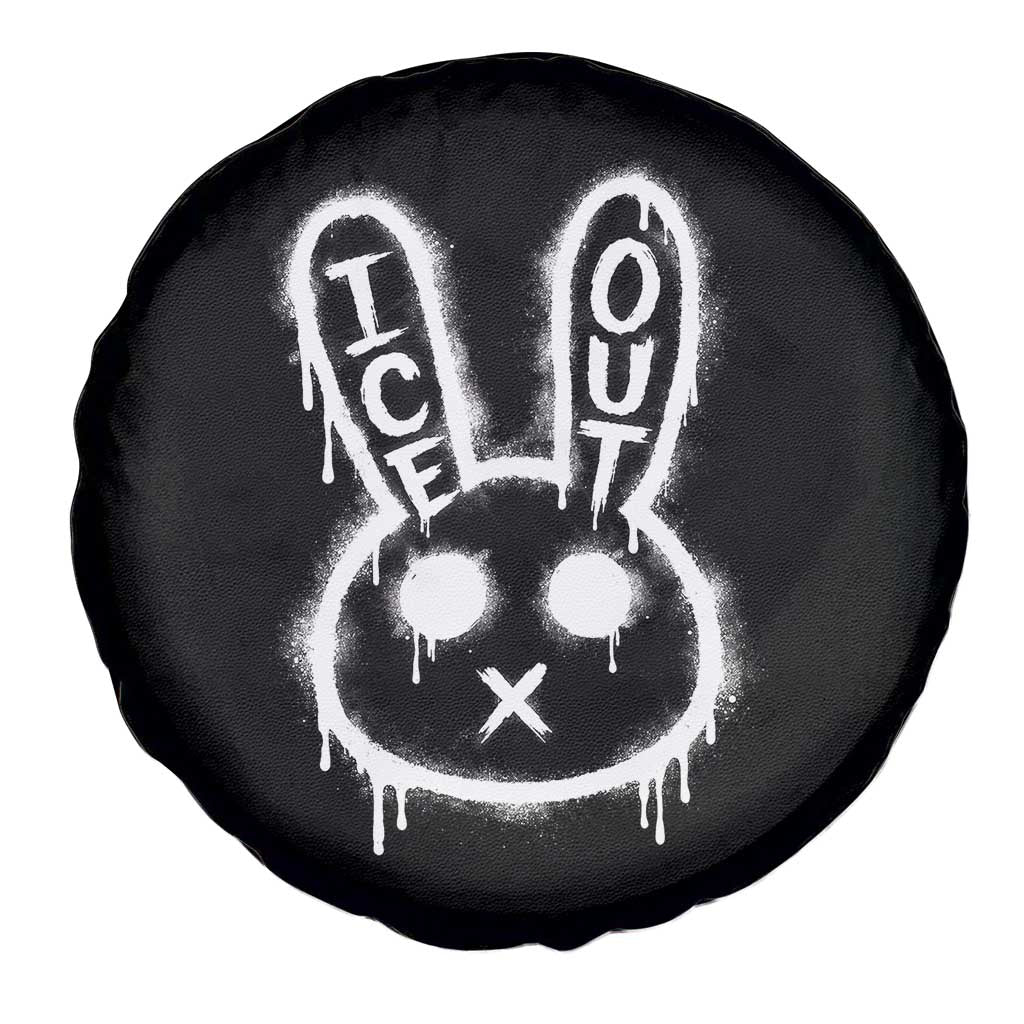 Cool Bunny Ice Out Spare Tire Cover Graffiti Style Rabbit FDT Anti Immigration Enforcement TS10 Print Your Wear