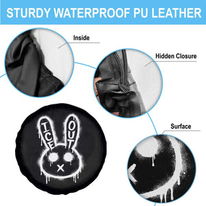 Cool Bunny Ice Out Spare Tire Cover Graffiti Style Rabbit FDT Anti Immigration Enforcement TS10 Print Your Wear
