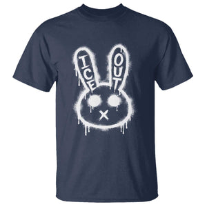 Cool Bunny Ice Out T Shirt Graffiti Style Rabbit FDT Anti Immigration Enforcement TS10 Navy Print Your Wear