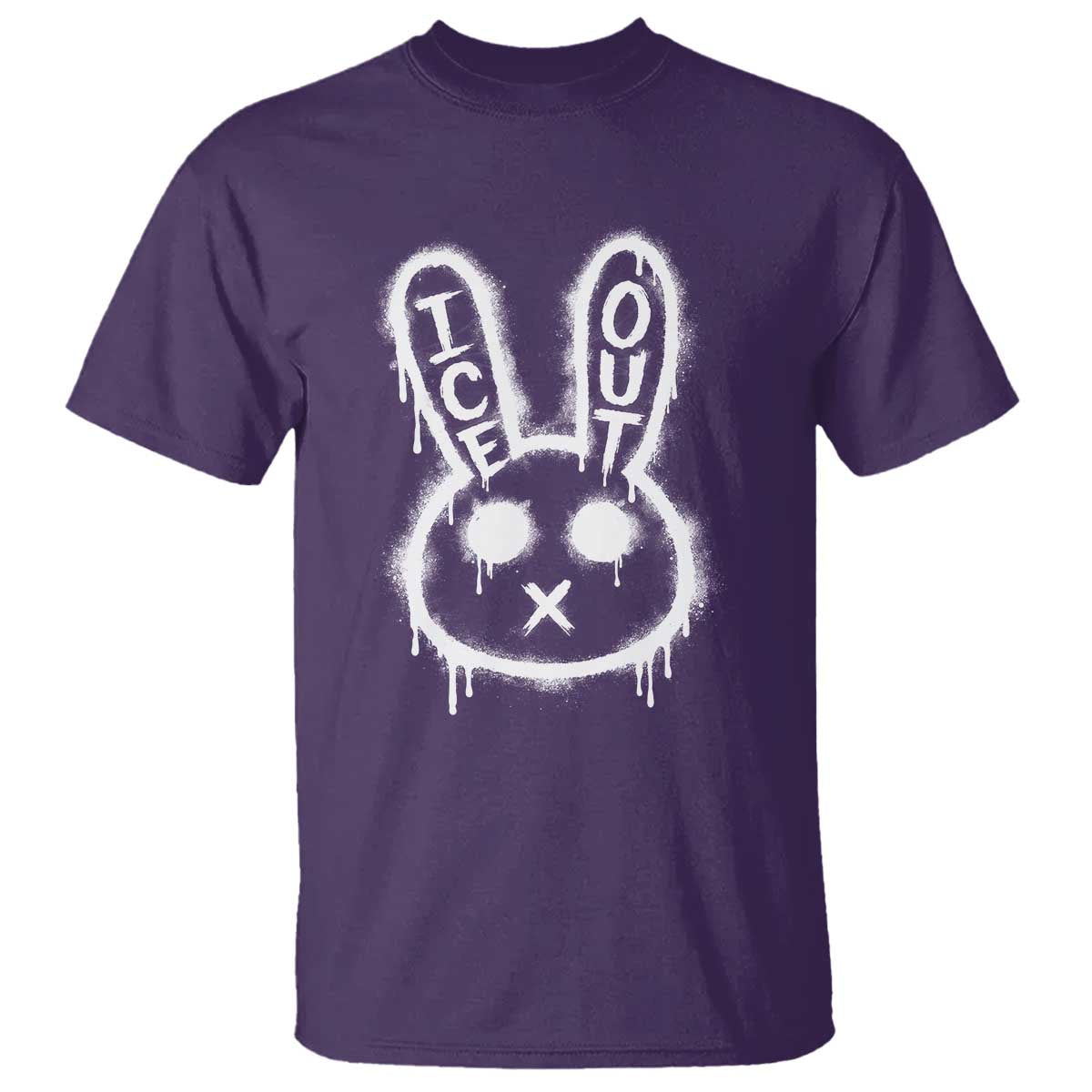 Cool Bunny Ice Out T Shirt Graffiti Style Rabbit FDT Anti Immigration Enforcement TS10 Purple Print Your Wear