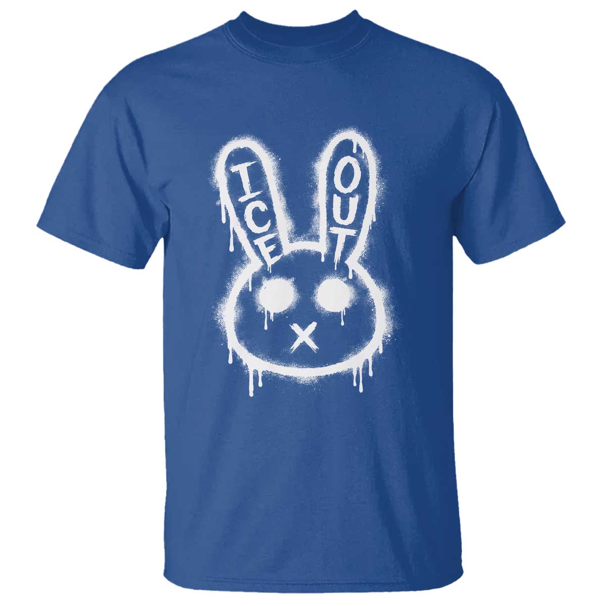 Cool Bunny Ice Out T Shirt Graffiti Style Rabbit FDT Anti Immigration Enforcement TS10 Royal Blue Print Your Wear