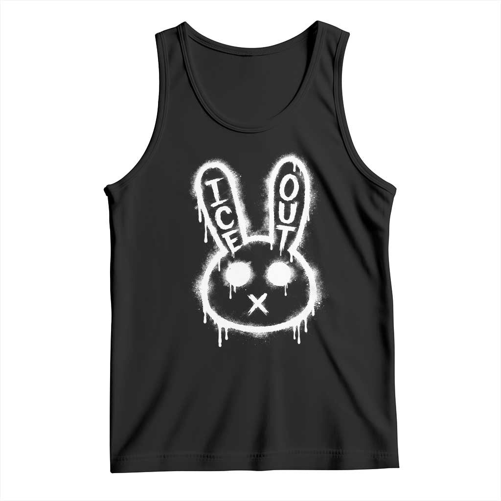 Cool Bunny Ice Out Tank Top Graffiti Style Rabbit FDT Anti Immigration Enforcement TS10 Black Print Your Wear